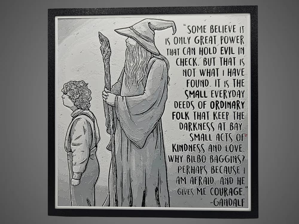 Gandalf and Bilbo (The Hobbit / LOTR) by BusyKikiBee HueForge model: Gandalf and Bilbo (The Hobbit / LOTR) by BusyKikiBee