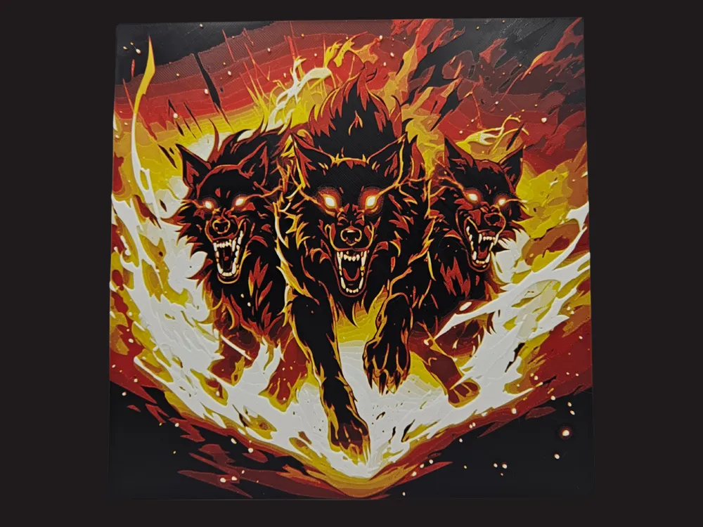 HueForge model: Demon Dogs by BusyKikiBee