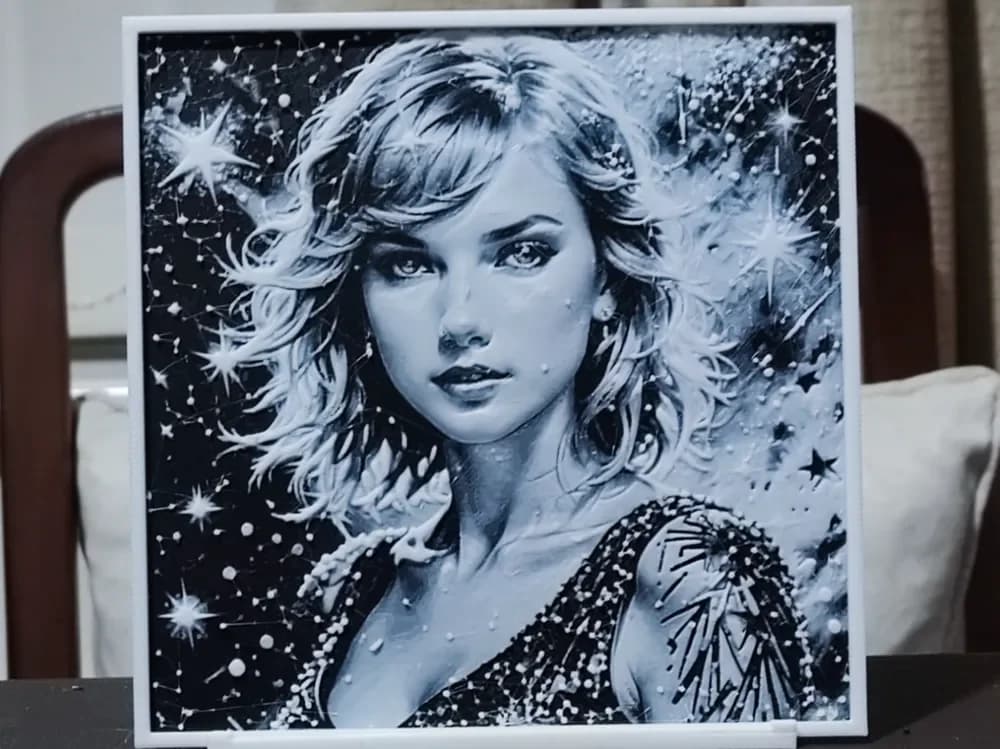 HueForge model: Taylor Swift - HueForge 2 Color by BoDad