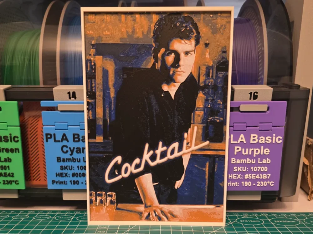 HueForge model: Cocktail Movie Poster - Hueforge Art by Lumpy3D