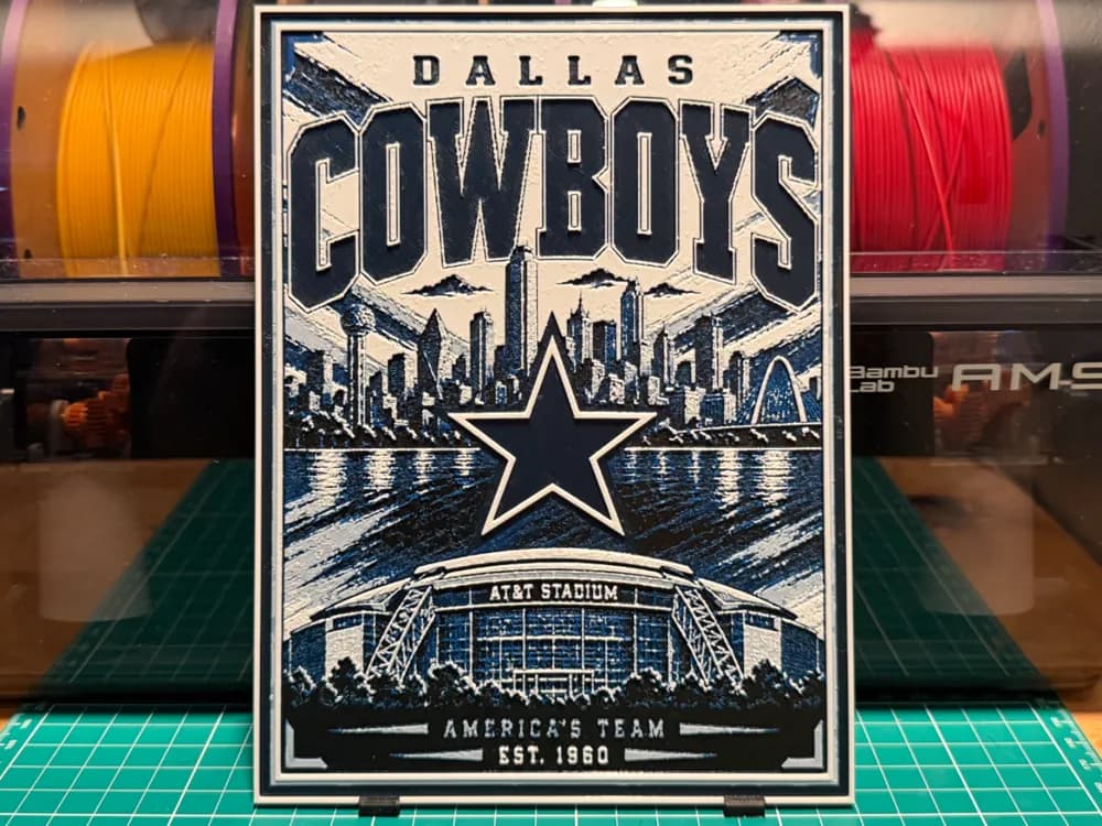 Cowboys Poster by liv_3d HueForge model: Cowboys Poster by liv_3d