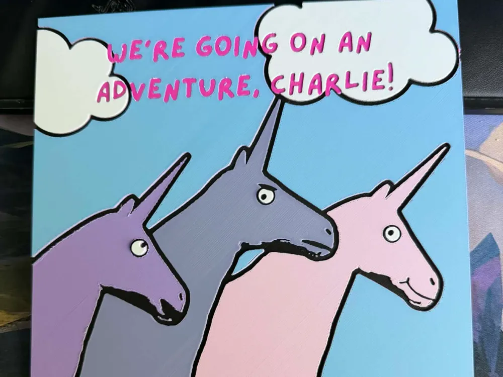 Charlie the Unicorn - Going on adventure Hueforge by IslandLooter HueForge model: Charlie the Unicorn - Going on adventure Hueforge by IslandLooter