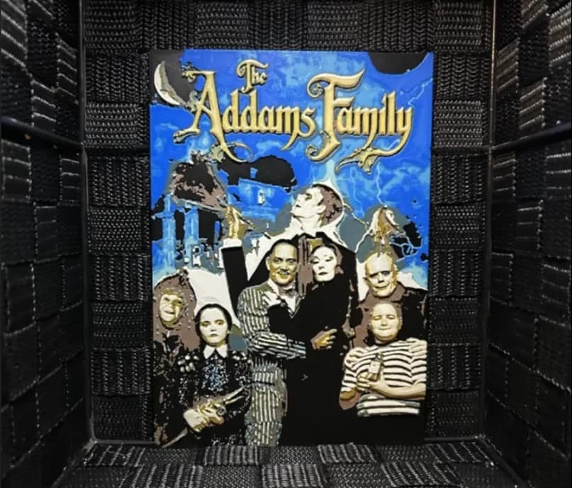 Hueforge Movie Poster - The Addams Family - by JoDau HueForge model: Hueforge Movie Poster - The Addams Family - by JoDau