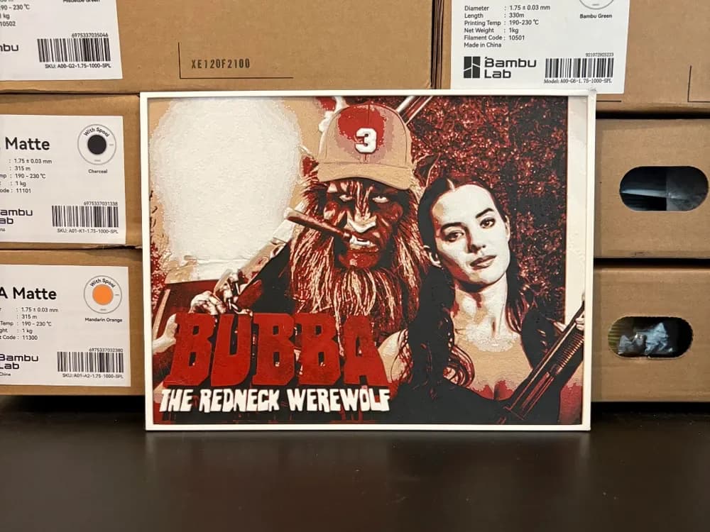 Bubba the Redneck Werewolf Hueforge by Estiv HueForge model: Bubba the Redneck Werewolf Hueforge by Estiv