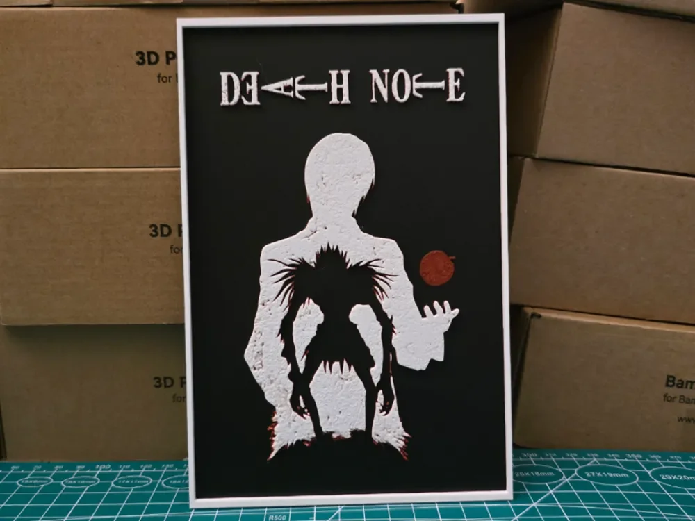 Death Note Poster - Hueforge Art by Lumpy3D HueForge model: Death Note Poster - Hueforge Art by Lumpy3D
