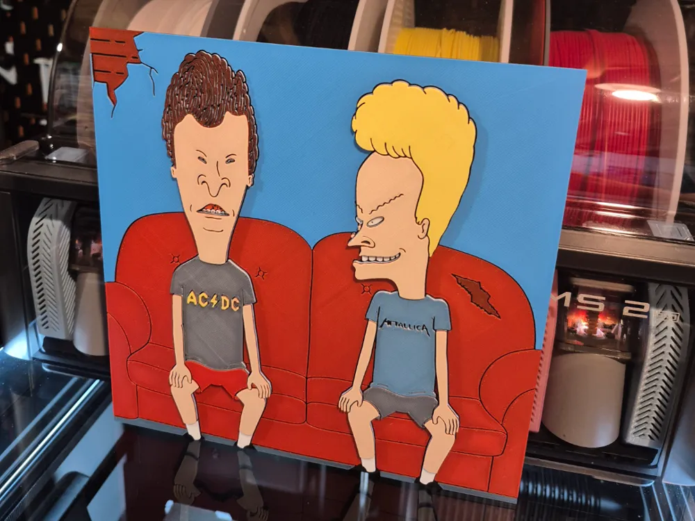 Beavis & Butthead - Hueforge by Glitch Kitten HueForge model: Beavis & Butthead - Hueforge by Glitch Kitten