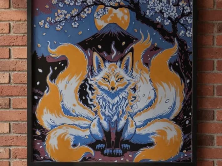 Kitsune Moonlit Guardian by World of Glt 3d HueForge model: Kitsune Moonlit Guardian by World of Glt 3d