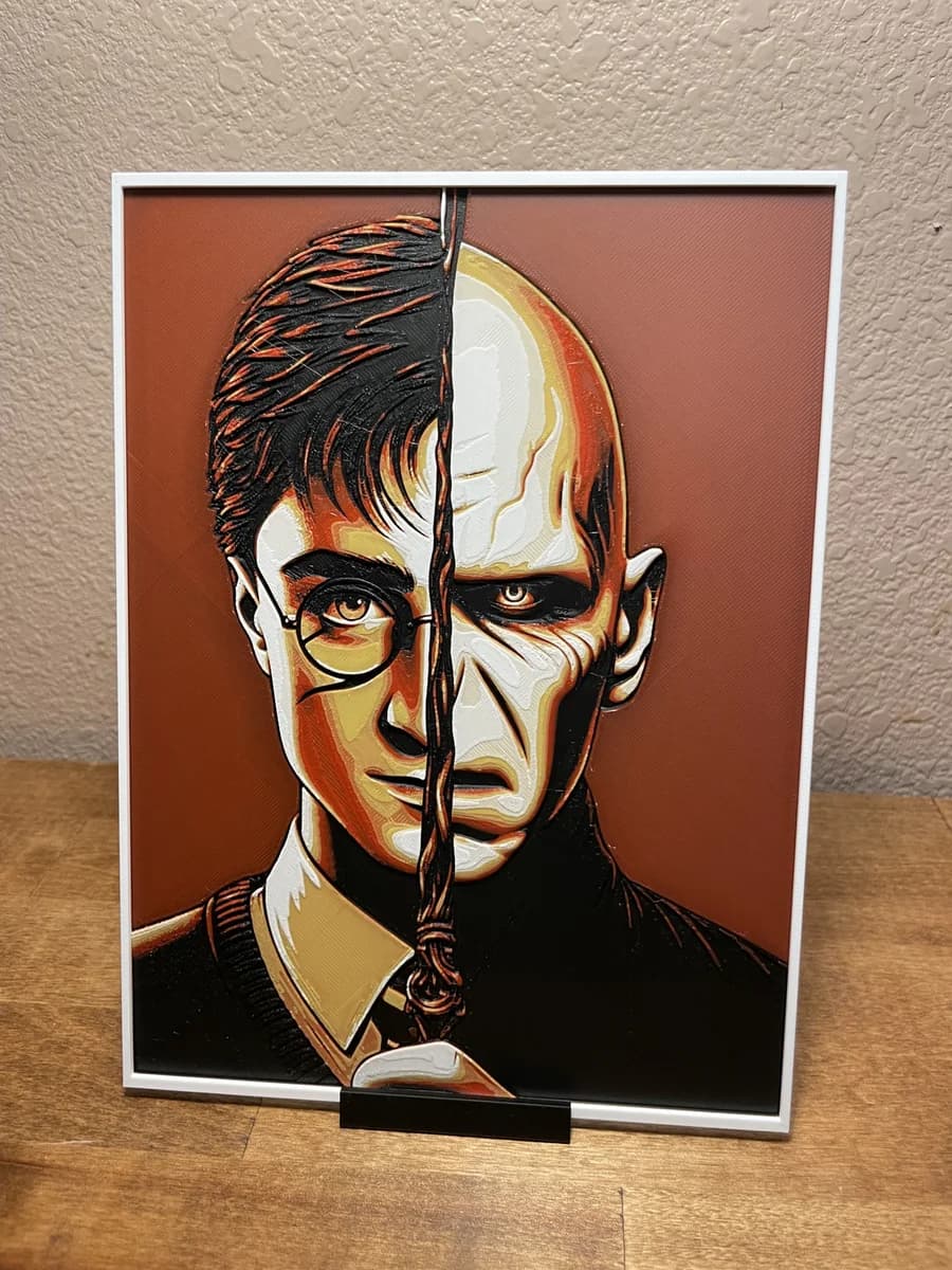 Harry Potter Voldemort Half Face by Cloudy Nostalgia HueForge model: Harry Potter Voldemort Half Face by Cloudy Nostalgia