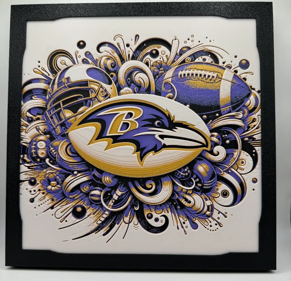 Baltimore Ravens - NFL Hueforge by Canadian Gamer HueForge model: Baltimore Ravens - NFL Hueforge by Canadian Gamer