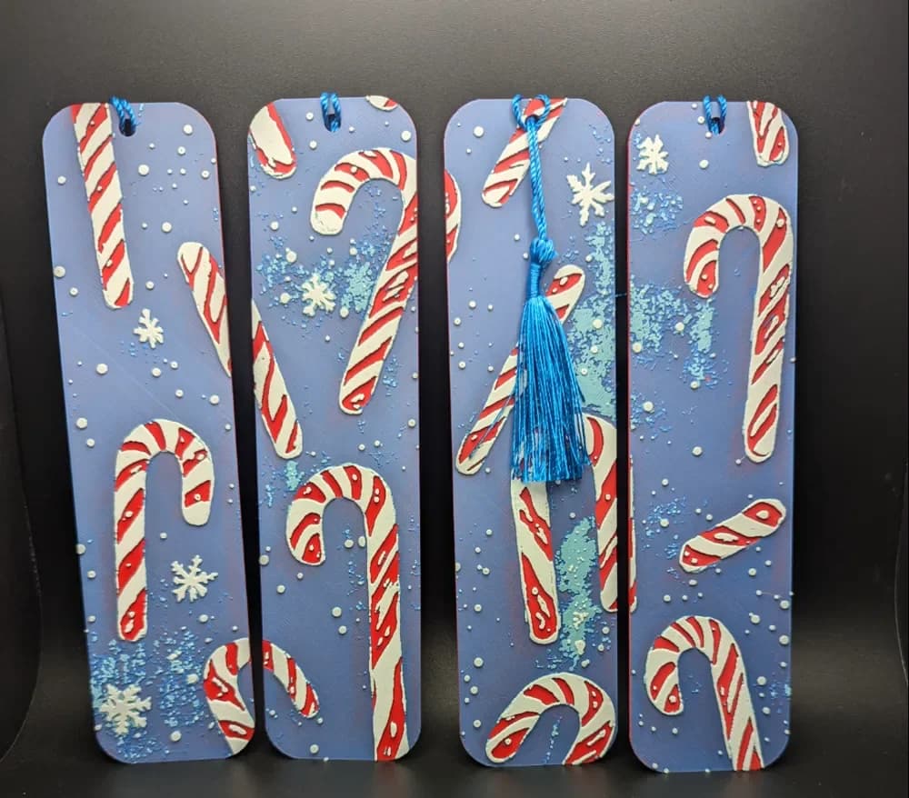 Candy Cane Hueforge bookmarks by the_bearded_jedi HueForge model: Candy Cane Hueforge bookmarks by the_bearded_jedi