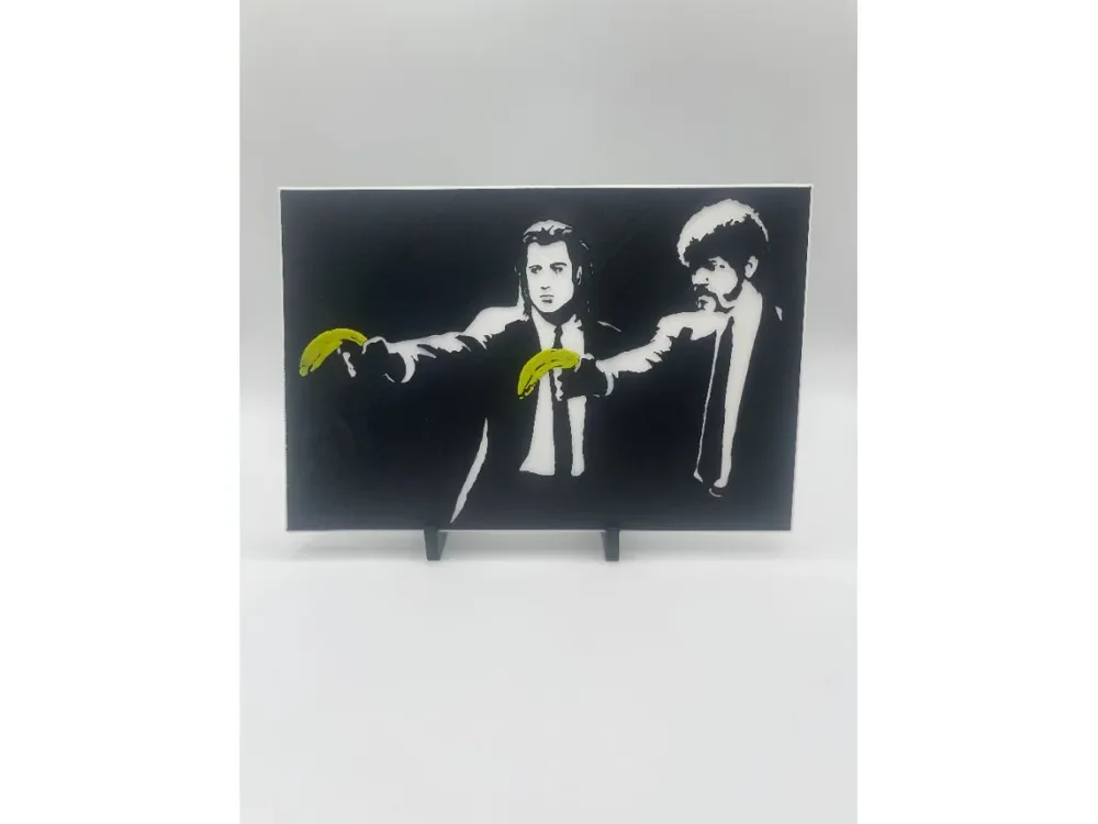 Banksy-inspired Pulp Fiction HueForge print.