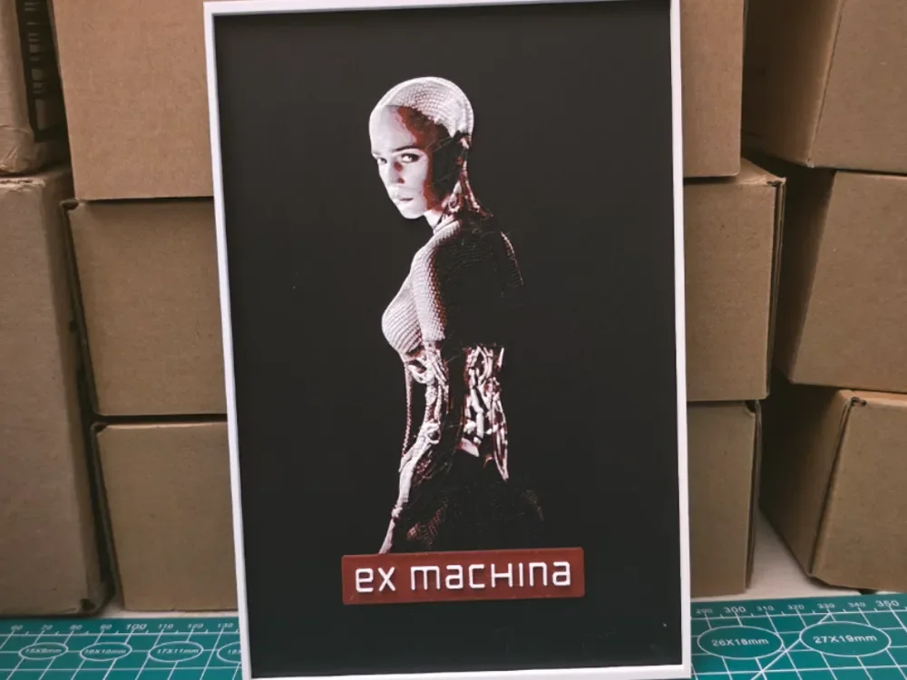 Ex Machina Movie Poster - Hueforge Art by Lumpy3D HueForge model: Ex Machina Movie Poster - Hueforge Art by Lumpy3D