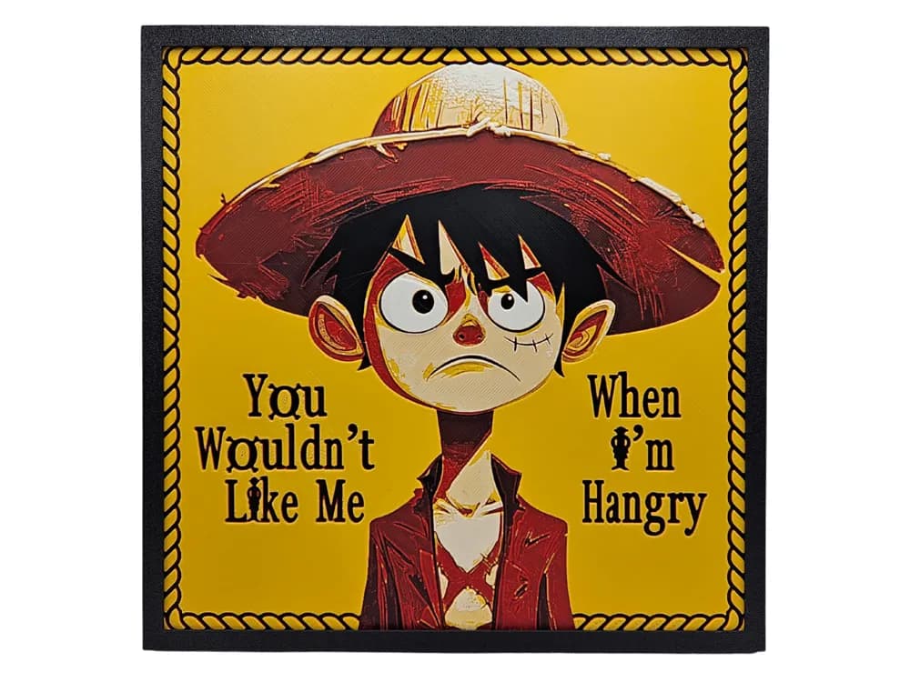 Monkey Be Hangry (One Piece hueforge) by BusyKikiBee HueForge model: Monkey Be Hangry (One Piece hueforge) by BusyKikiBee