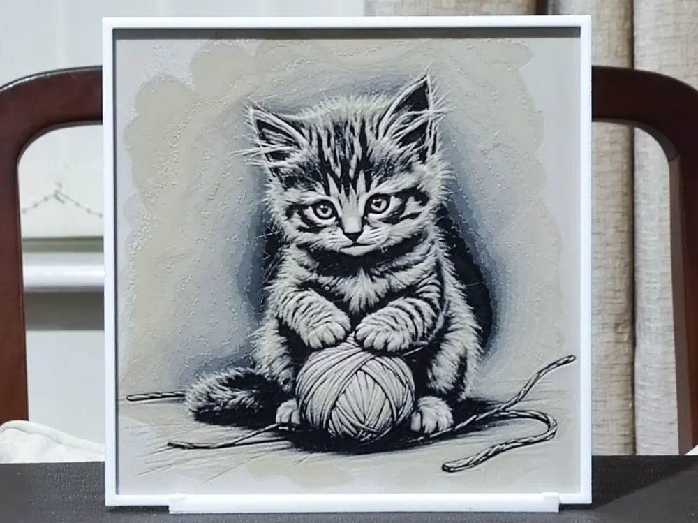 Playful Kitten - HueForge 3 Color by BoDad HueForge model: Playful Kitten - HueForge 3 Color by BoDad