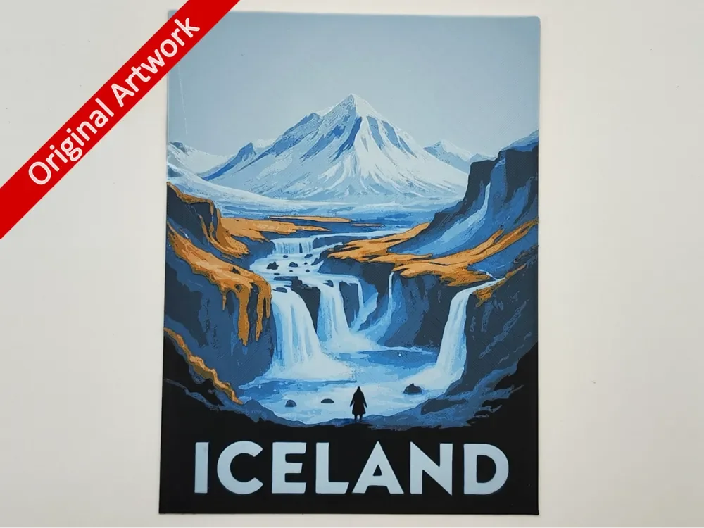 Iceland travel poster - Hueforge by Altf4-Formation HueForge model: Iceland travel poster - Hueforge by Altf4-Formation