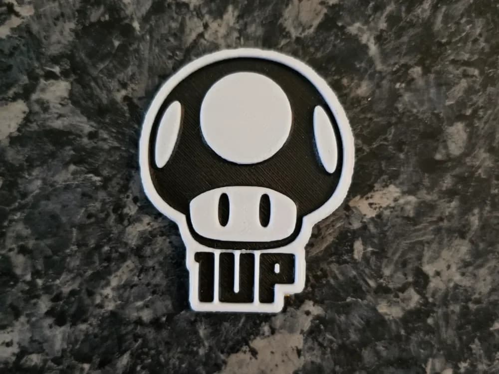 Sticker 1Up Mario by Kactus Fpv HueForge model: Sticker 1Up Mario by Kactus Fpv