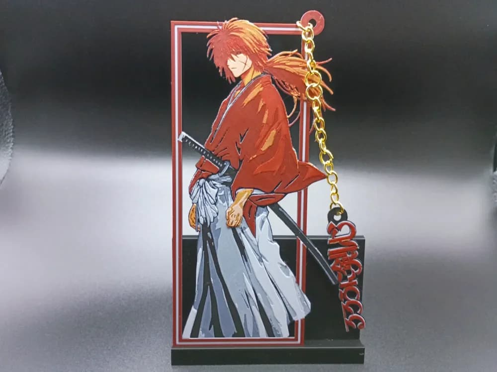 Rurouni Kenshin Bookmark Framed with Charm by 3djd HueForge model: Rurouni Kenshin Bookmark Framed with Charm by 3djd