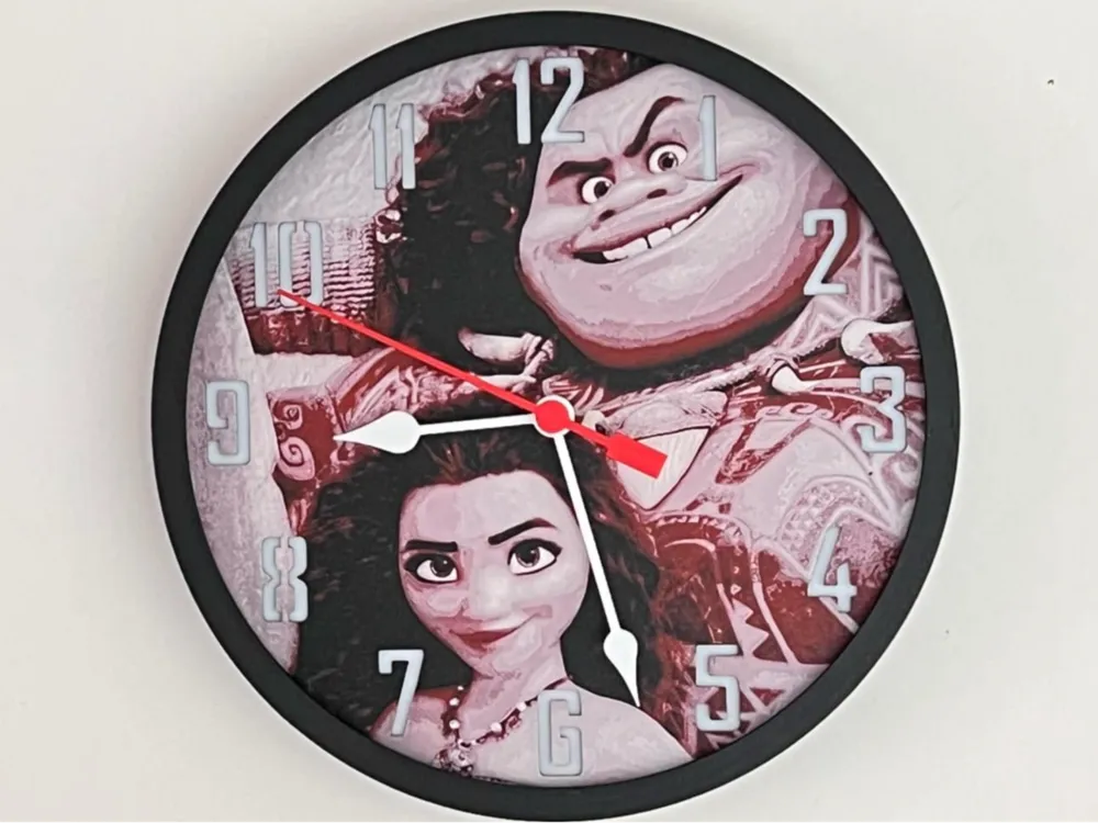 Customizable Clock - Moana and Maui by 3djd HueForge model: Customizable Clock - Moana and Maui by 3djd