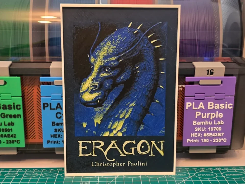 Eragon Book Poster - Hueforge Art by Lumpy3D HueForge model: Eragon Book Poster - Hueforge Art by Lumpy3D