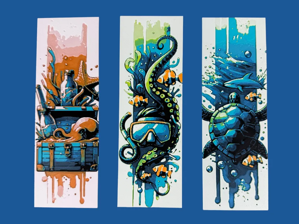 Water Bookmark Collection #1 by Canadian Gamer HueForge model: Water Bookmark Collection #1 by Canadian Gamer