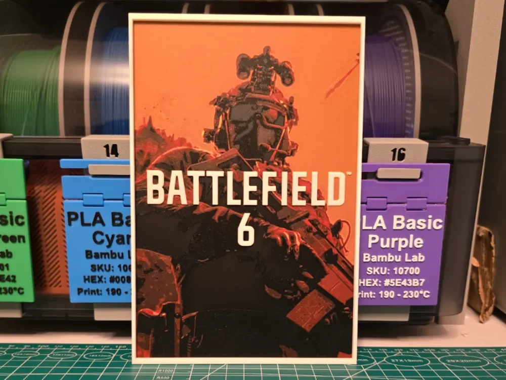 Battlefield 6 Game Poster V2 - Hueforge Art by Lumpy3D HueForge model: Battlefield 6 Game Poster V2 - Hueforge Art by Lumpy3D