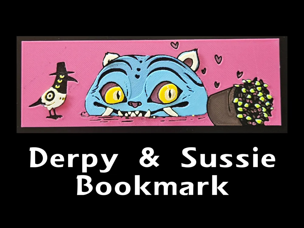 HueForge model: Derpy and Sussie Bookmark (KPop Demon Hunters) by BusyKikiBee