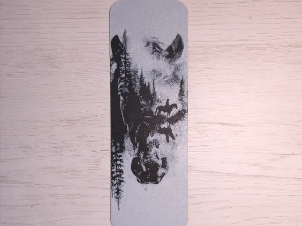 Horse Landscape Bookmark by Atrus Design HueForge model: Horse Landscape Bookmark by Atrus Design