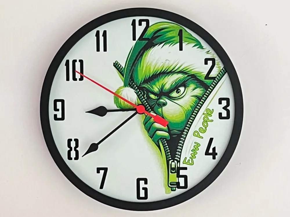 Customizable Clock - The Grinch Christmas by 3djd HueForge model: Customizable Clock - The Grinch Christmas by 3djd