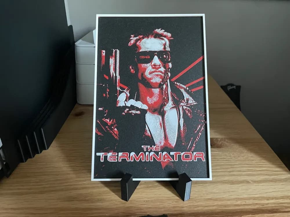 The Terminator (1984) Hueforge Movie Poster The Terminator (1984) Hueforge Movie Poster
