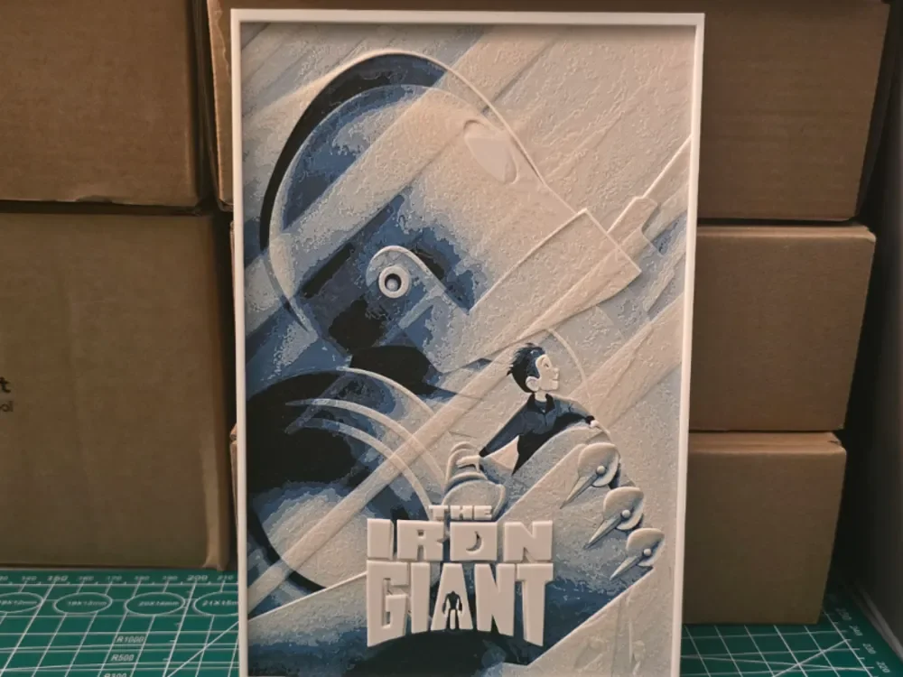The Iron Giant Movie Poster - Hueforge Art by Lumpy3D HueForge model: The Iron Giant Movie Poster - Hueforge Art by Lumpy3D