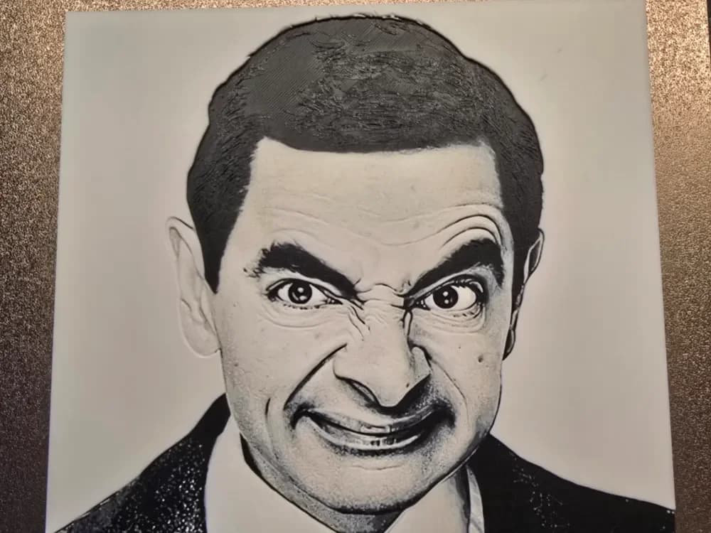 Rowan Atkinson - Mr Bean Hueforge by 3D-Mentiel HueForge model: Rowan Atkinson - Mr Bean Hueforge by 3D-Mentiel