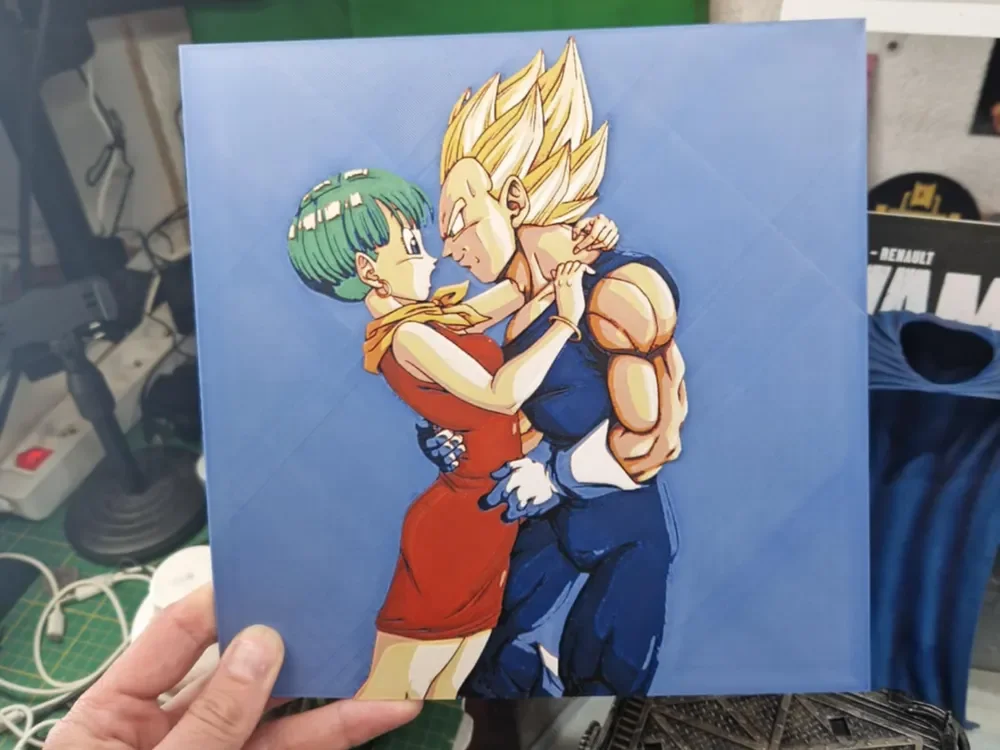 Dragon Ball Hueforge - Vegeta & Bulma by Dakiren HueForge model: Dragon Ball Hueforge - Vegeta & Bulma by Dakiren