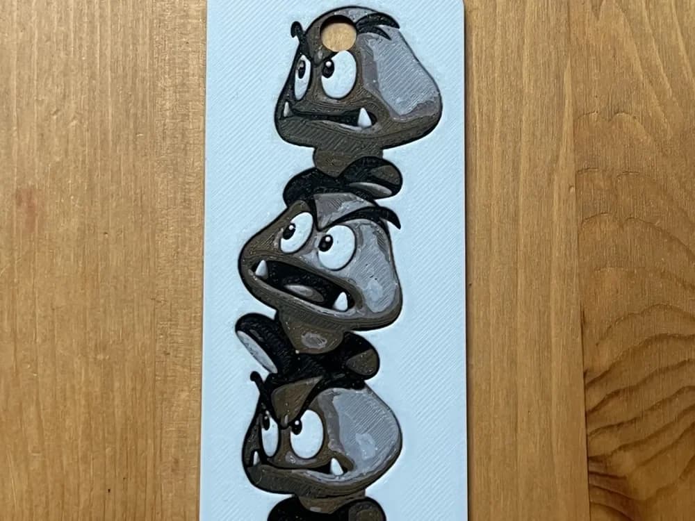goombas Mario angry mushroom bookmark by Morganja HueForge model: goombas Mario angry mushroom bookmark by Morganja