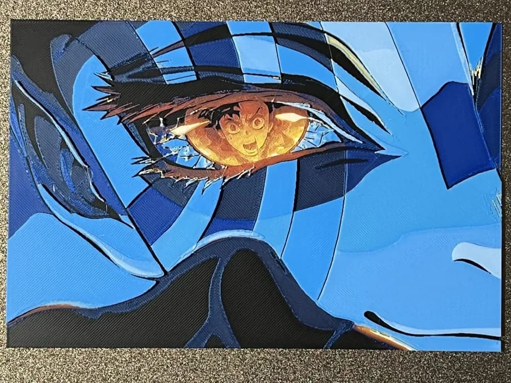 HueForge model: Demon Slayer Tanjiro vs Akaza Hueforge by FantasyZ