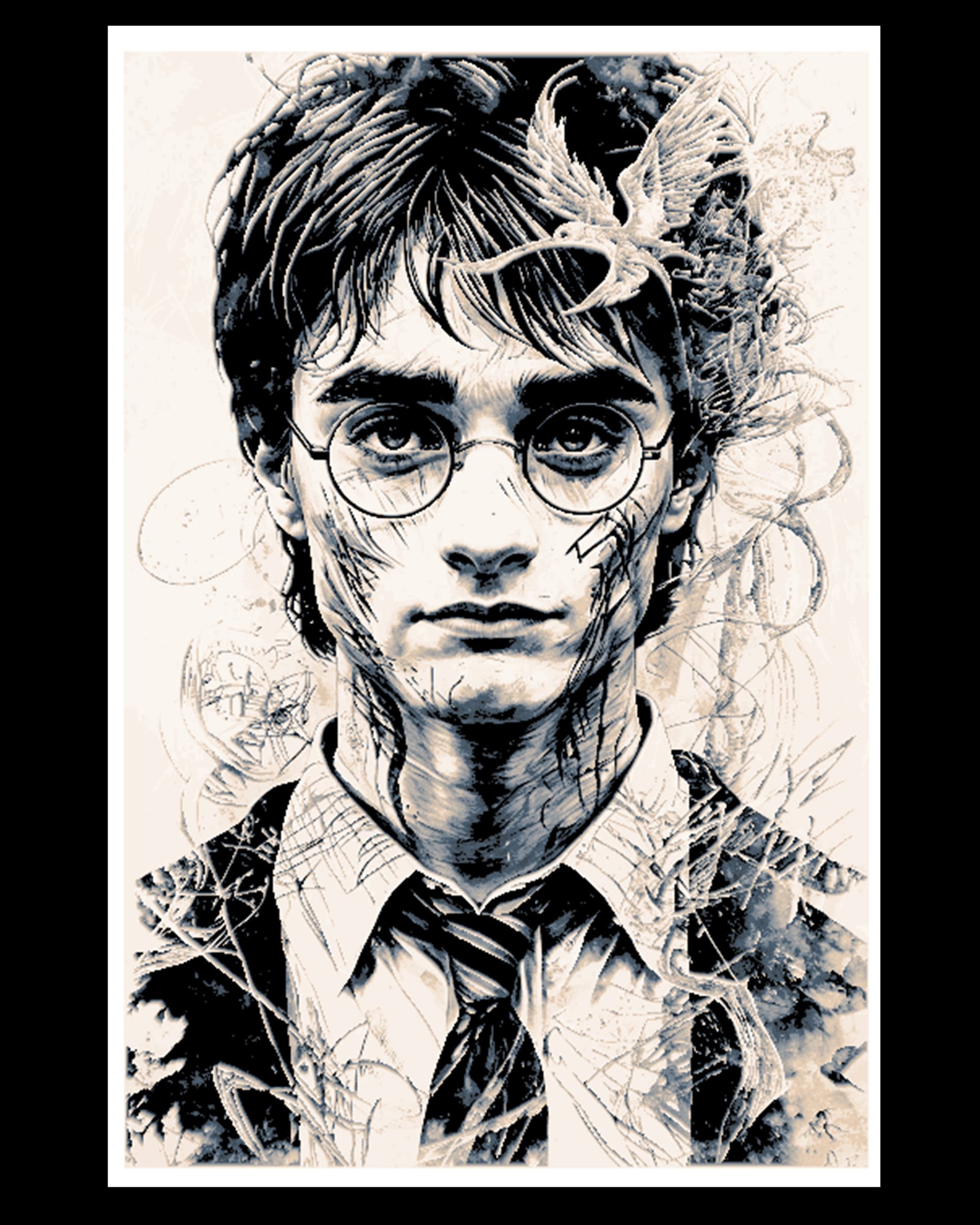 Fan art drawing/sketch the Boy Wizard - Harry - Wall art hueforge Fan art drawing/sketch the Boy Wizard - Harry - Wall art hueforge