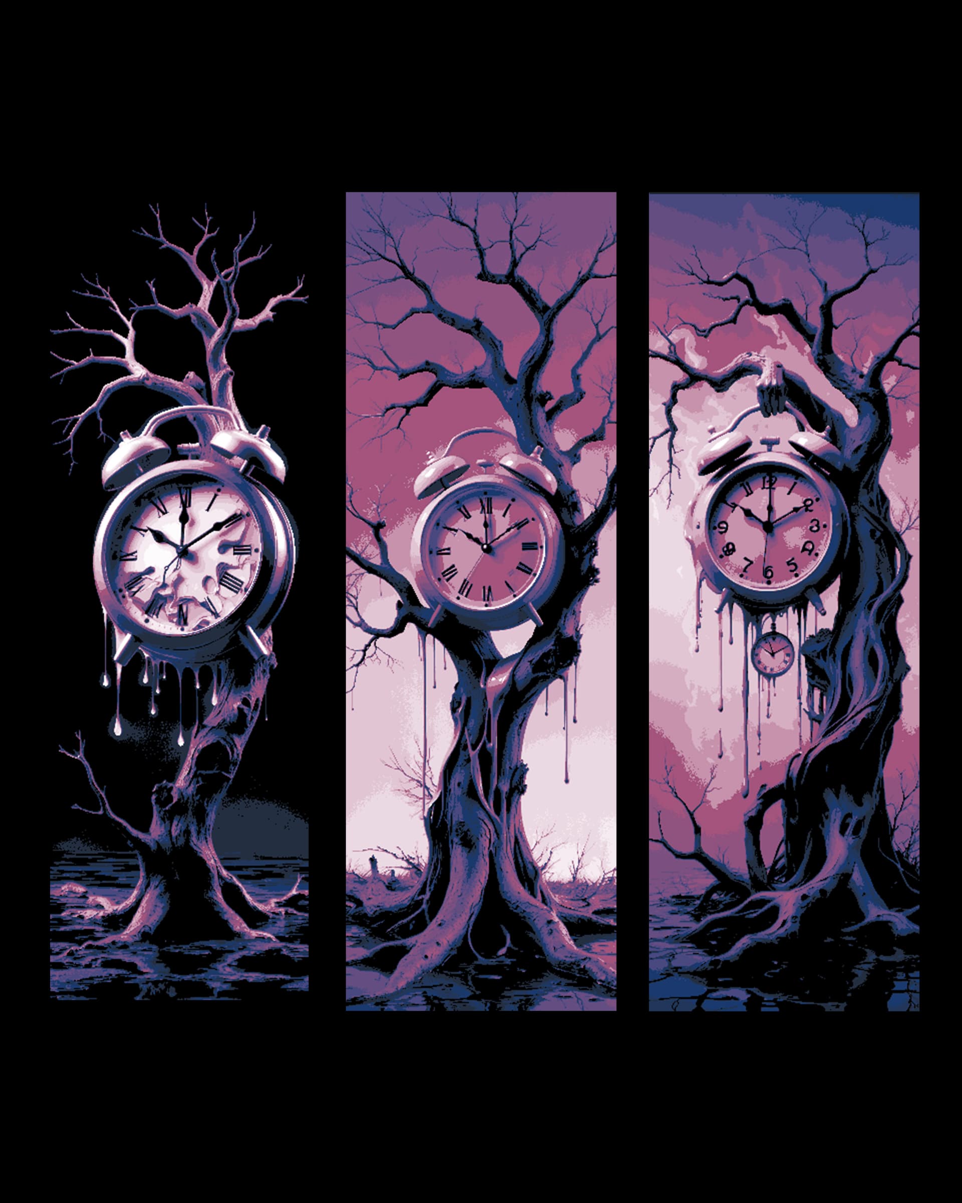 Time just melts away when all but forgotten - Dali style Set of Bookmarks Time just melts away when all but forgotten - Dali style Set of Bookmarks