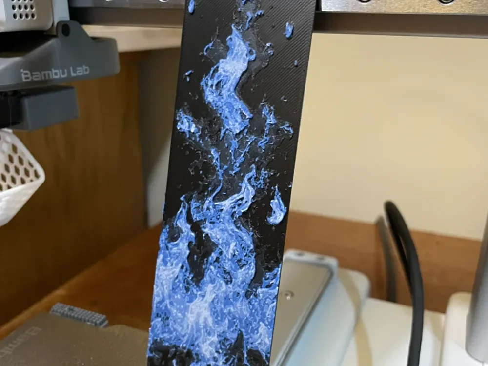 Cold Fire Bookmark by 3D_Forged HueForge model: Cold Fire Bookmark by 3D_Forged