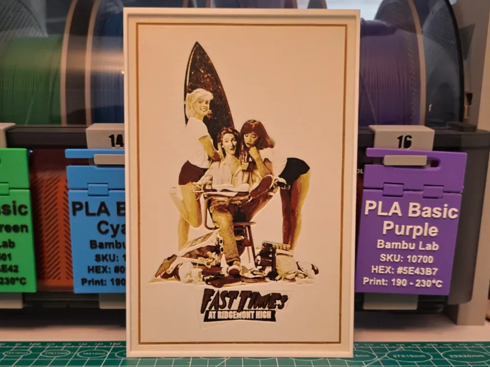 Fast Times at Ridgemont High Poster - Hueforge Art by Lumpy3D HueForge model: Fast Times at Ridgemont High Poster - Hueforge Art by Lumpy3D