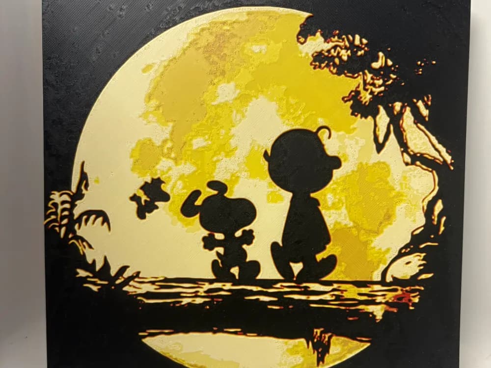 Snoopy and Charlie Brown Hueforge by Morganja HueForge model: Snoopy and Charlie Brown Hueforge by Morganja