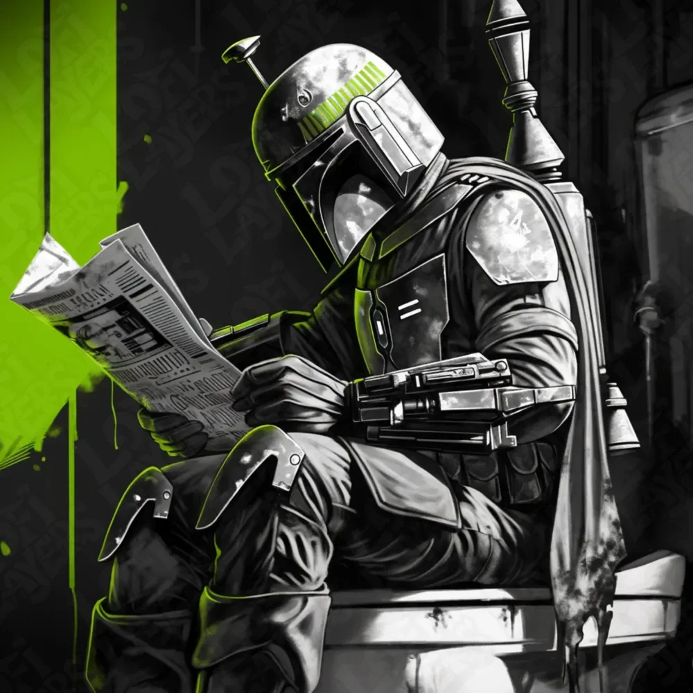 Boba Fett Pooper Hueforge by LoFi Layers HueForge model: Boba Fett Pooper Hueforge by LoFi Layers