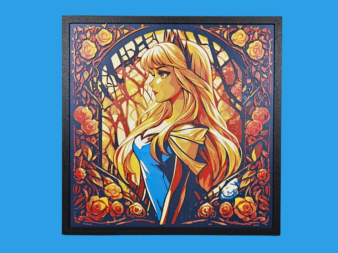 Princess Aurora / Sleeping Beauty in the Garden by BusyKikiBee HueForge model: Princess Aurora / Sleeping Beauty in the Garden by BusyKikiBee