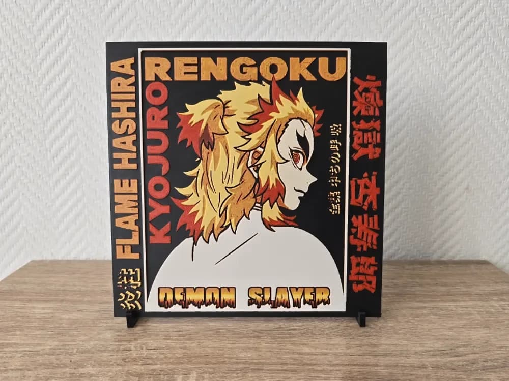 Rengoku Demon slayer Hueforge by Kactus Fpv HueForge model: Rengoku Demon slayer Hueforge by Kactus Fpv