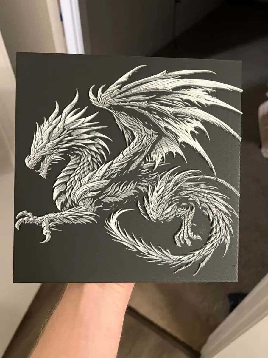 Thick Dragon Hueforge NO AMS Needed by RP47 Designs HueForge model: Thick Dragon Hueforge NO AMS Needed by RP47 Designs