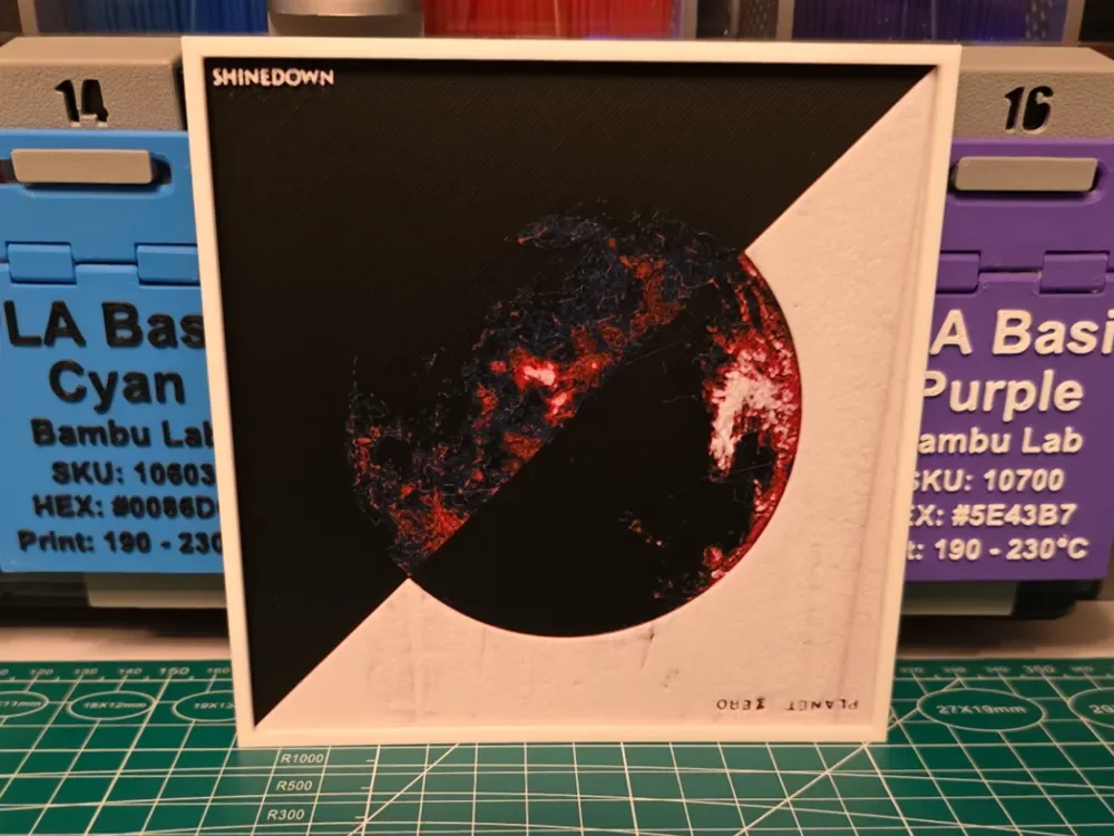 Shinedown "Planet Zero" Album - Hueforge Art by Lumpy3D HueForge model: Shinedown "Planet Zero" Album - Hueforge Art by Lumpy3D