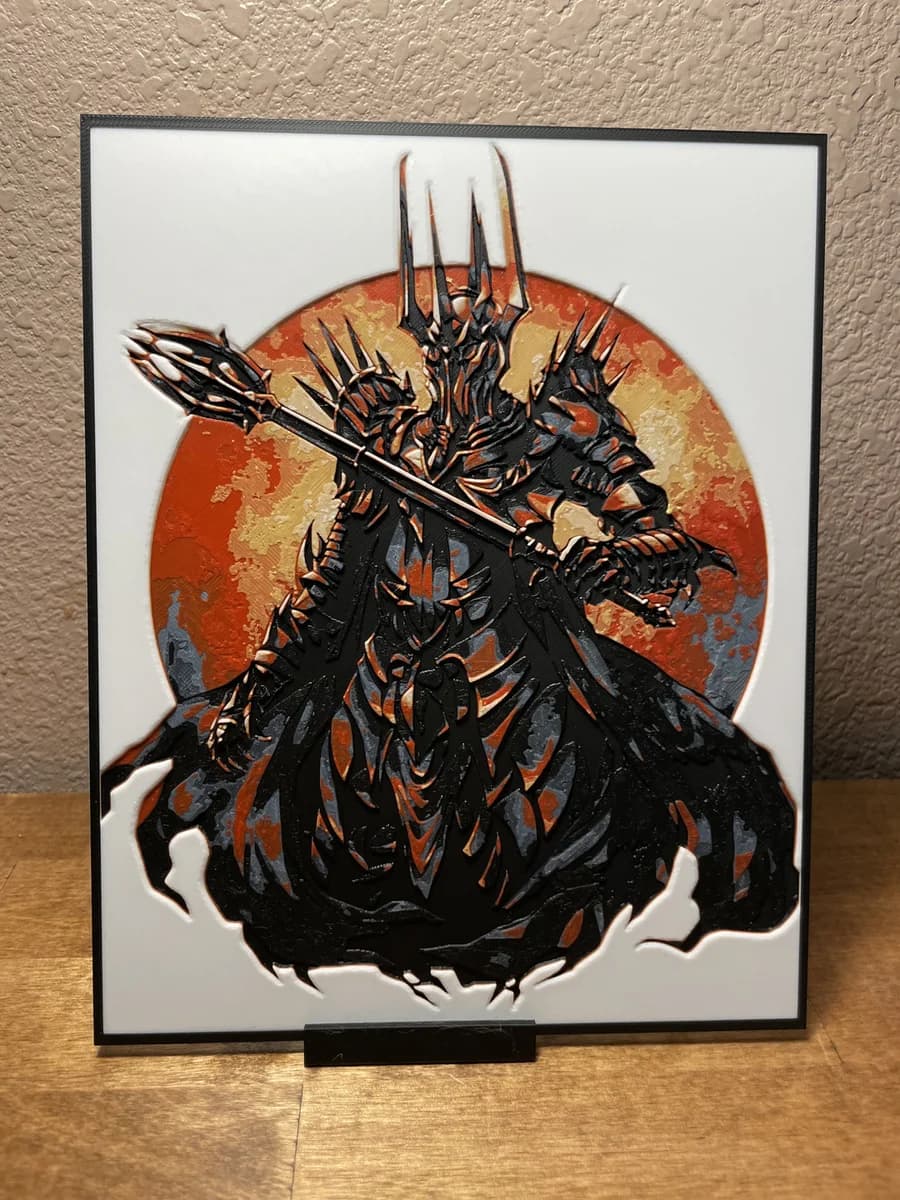 Sauron - Red Sun by Cloudy Nostalgia HueForge model: Sauron - Red Sun by Cloudy Nostalgia