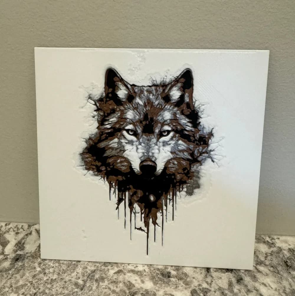 Wolf Head - Hueforge Coaster by Canadian Gamer HueForge model: Wolf Head - Hueforge Coaster by Canadian Gamer
