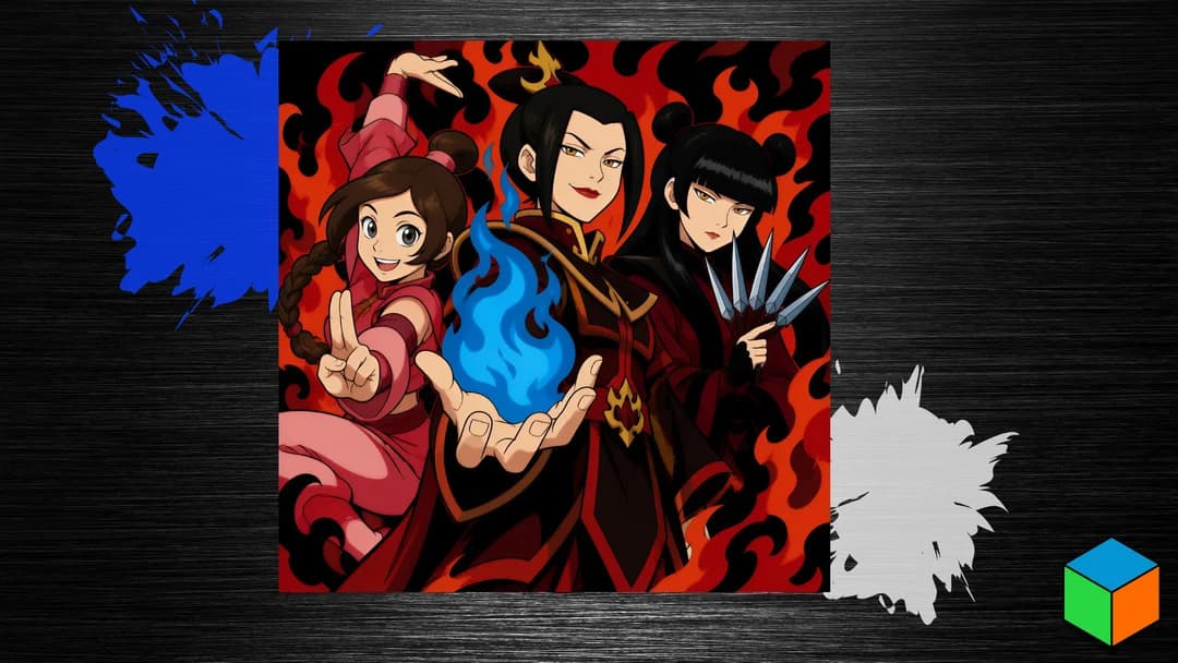 The Fire Nation Girls Pull Up — Fire Triplets Poster The Fire Nation Girls Pull Up — Fire Triplets Poster
