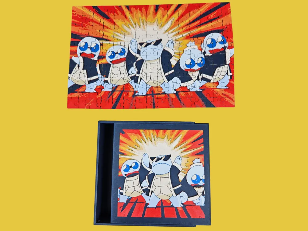 HueForge model: Squirtle Squad 150 piece puzzle 225mmx150mm by BusyKikiBee