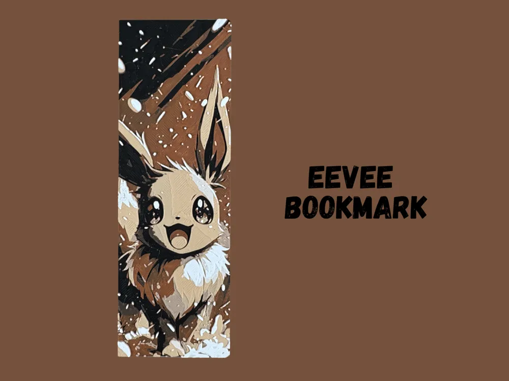 Eevee - Pokemon Bookmark - 2025 Year of Eevee by Canadian Gamer HueForge model: Eevee - Pokemon Bookmark - 2025 Year of Eevee by Canadian Gamer