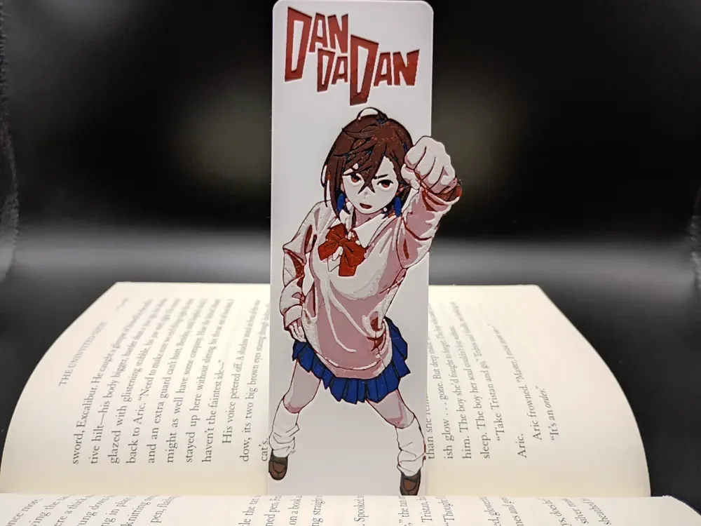 DanDaDan Momo Ayase Bookmark by 3djd HueForge model: DanDaDan Momo Ayase Bookmark by 3djd